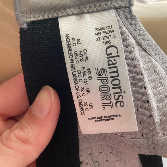 32C Glamorise black and grey sports bra NWOT - Picture 11 of 13